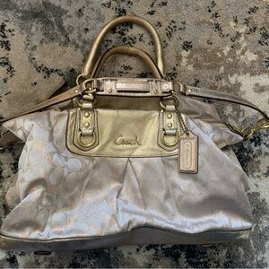 Coach Metallic Gold & Cream Signature Satchel/Purse $10